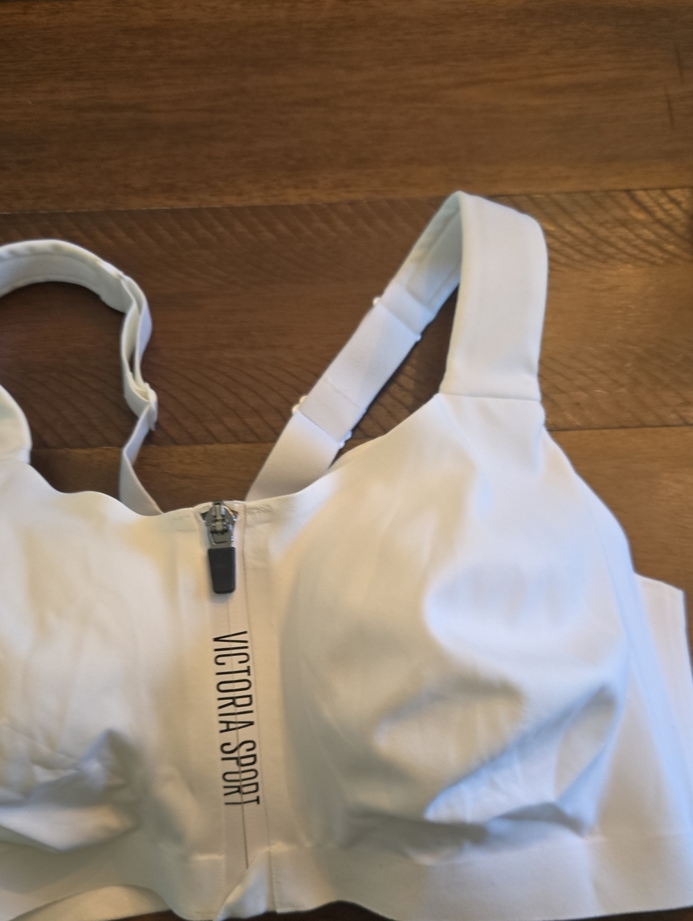 Victoria's Secret White Zip-Front Sports Bra